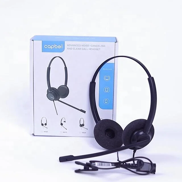 OEM профессиональная телефонная гарнитура rj9 с длинным шнуром, шумоподавляющие наушники, воздухопроницаемые пенные наушники для длительного ношения