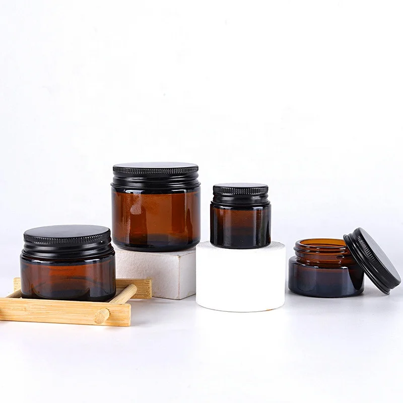 Chinese good supplier wholesale fancy cosmetic jars empty 8oz amber straight sided jar