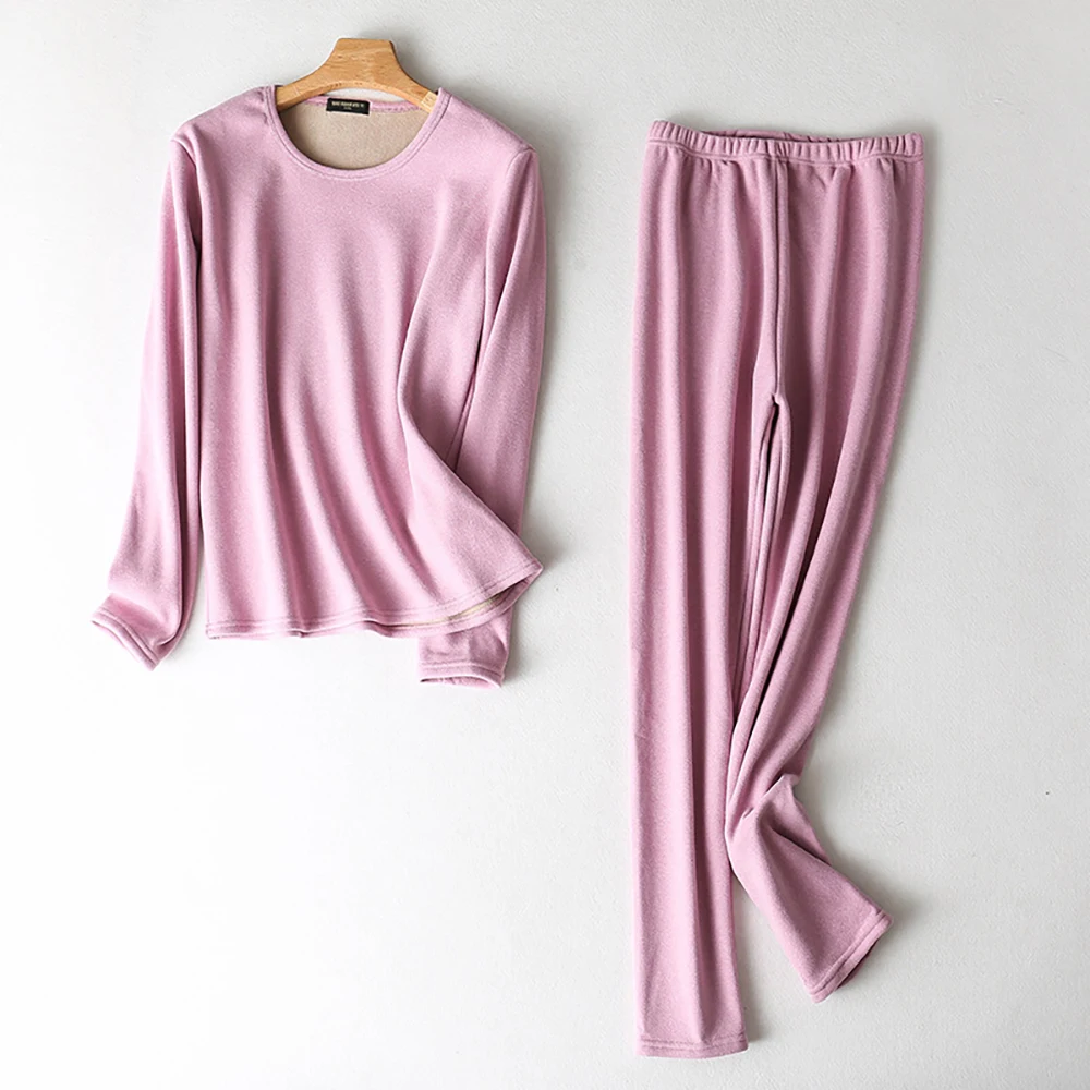 Ama Larsi Wholesale Hot Sale Seamless 2 Piece Long Sleeve Sets  Winter Warm Plus Size Adult Thermal Underwear Sets
