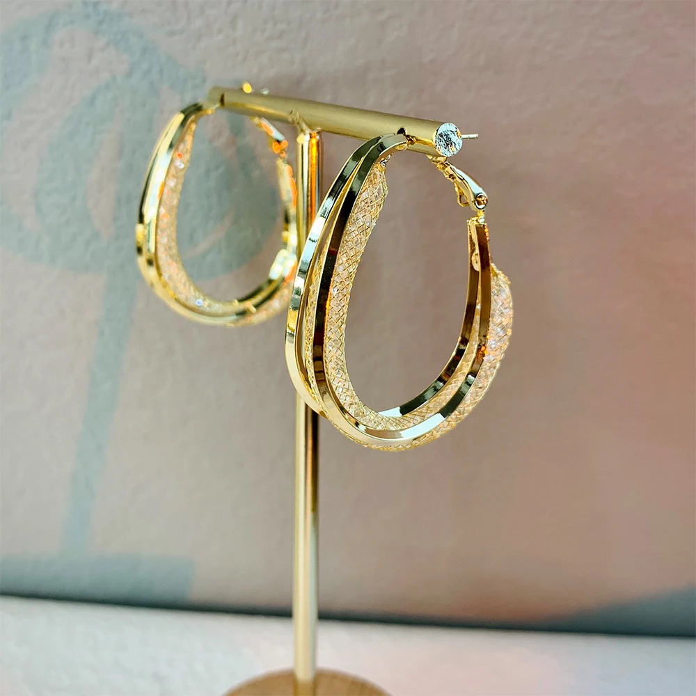 Gold-Plated Copper, 925 Silver Needles Earrings Cut-out Hoop Earrings Fashion Designer High Quality Jewelry Earrings