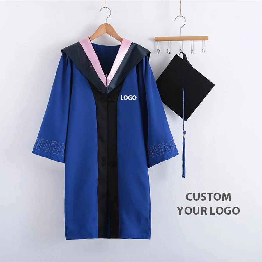 Wholesale 100% polyester custom color matte fabric graduation cap and gowns with Stoles Graduation Sash