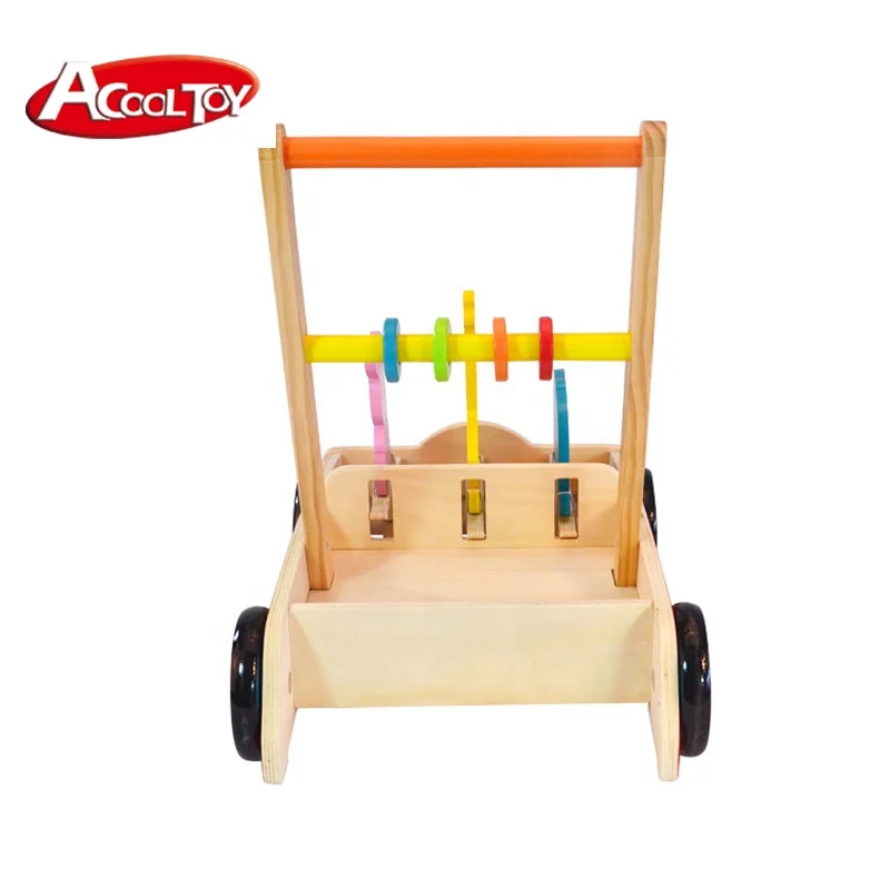 Costumeabel Wooden Wooden Baby Walker Toy Brown Activity Borangelker Toy Box