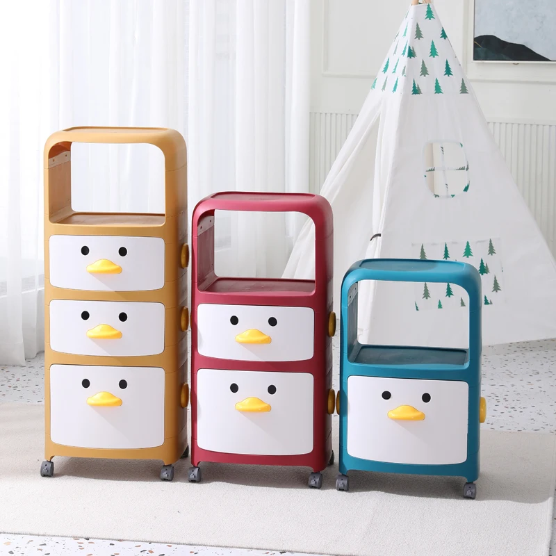 Plastic High Capacity Children Cabinet Toy Storage Rack Kid Clothes Cabinet