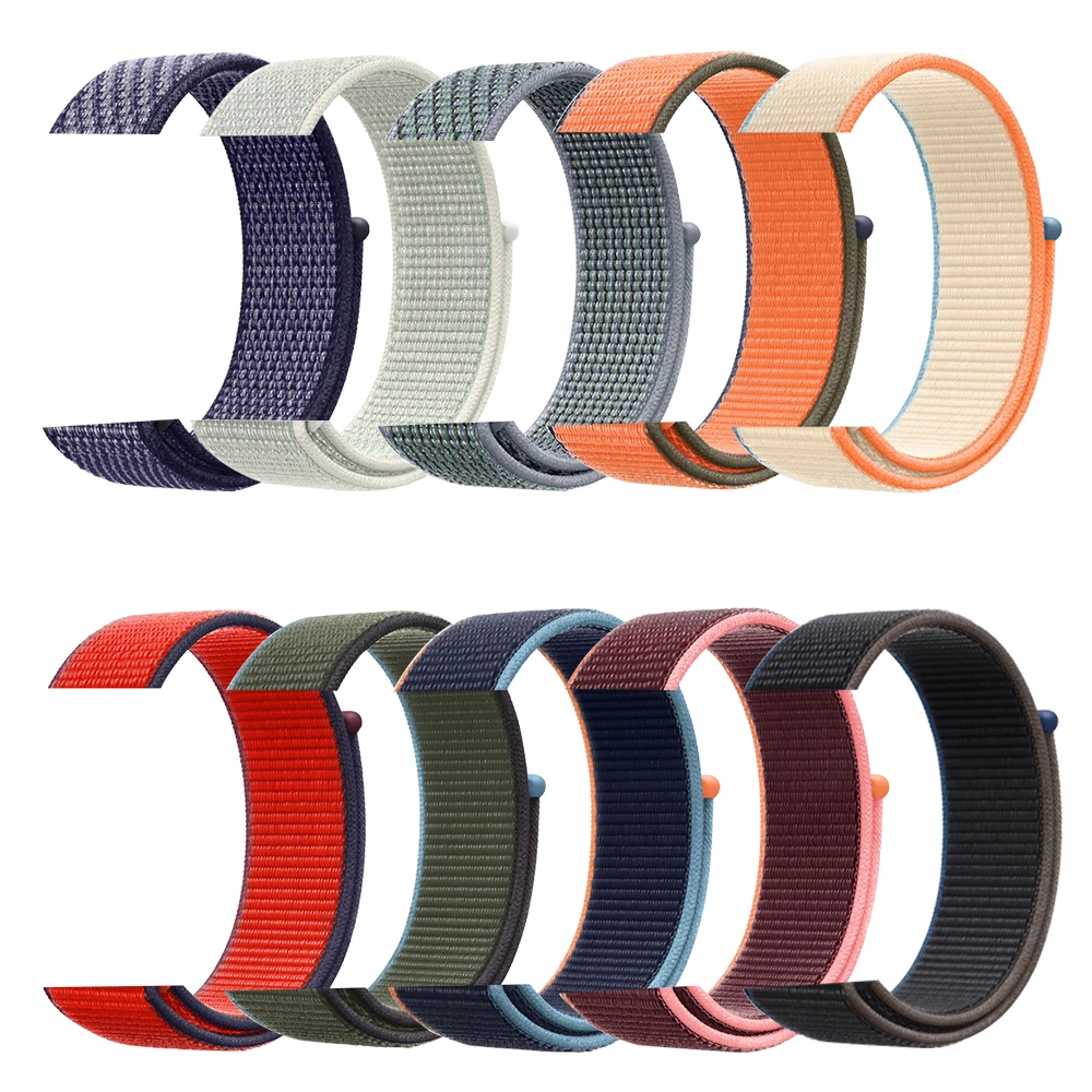 Классический Регулируемый браслет, 72 цвета, плетеный нейлоновый браслет, ремешок для часов Apple Watch серии 7/ 6/5/4/3/2/1/SE