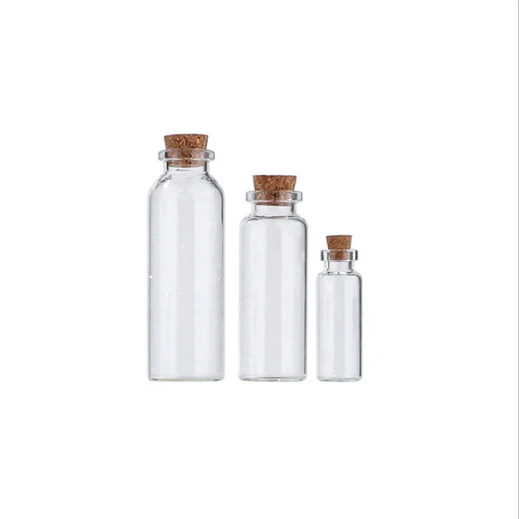 8ml 10ml 15ml cosmetic packaging pharmaceutical glass tube deluxe glass tube with cork lid fancy glass bottle for candy