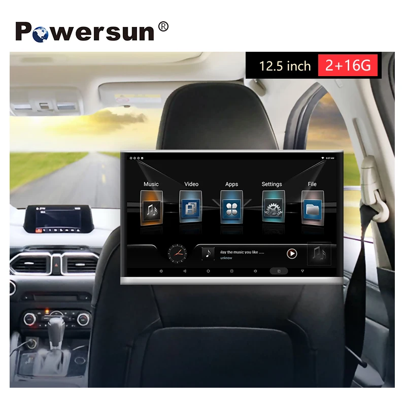Powersun 12 5 дюймовый 1920*1080 android монитор для автомобильного подголовника IPS сенсорный экран автомобильное сиденье