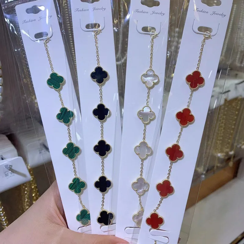 15MM four-leaf clover five-flower bracelet for women 18K gold-plated double-sided bracelet