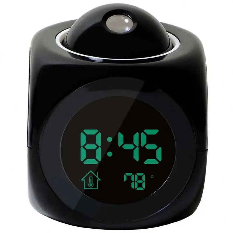 LCD Projected alarm clock despertador digital led projection table clock Talking Voice Prompt Thermometer Snooze
