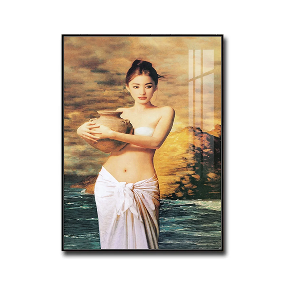 Modern minimalist wall art decor sexy beautiful women no punch waterproof wall art for hotel and study room decoration