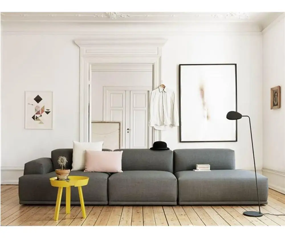 Европейский современный стиль мебель розовый и серый Ткань Современные диван набор