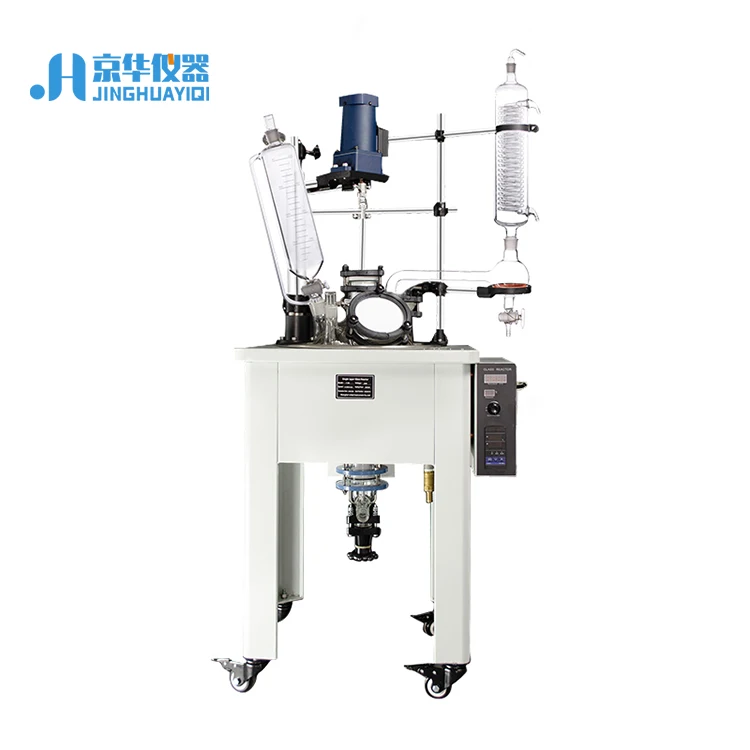 Lab chemical filtering single-layer glass reactor vacuum glass homogenizer reactor price