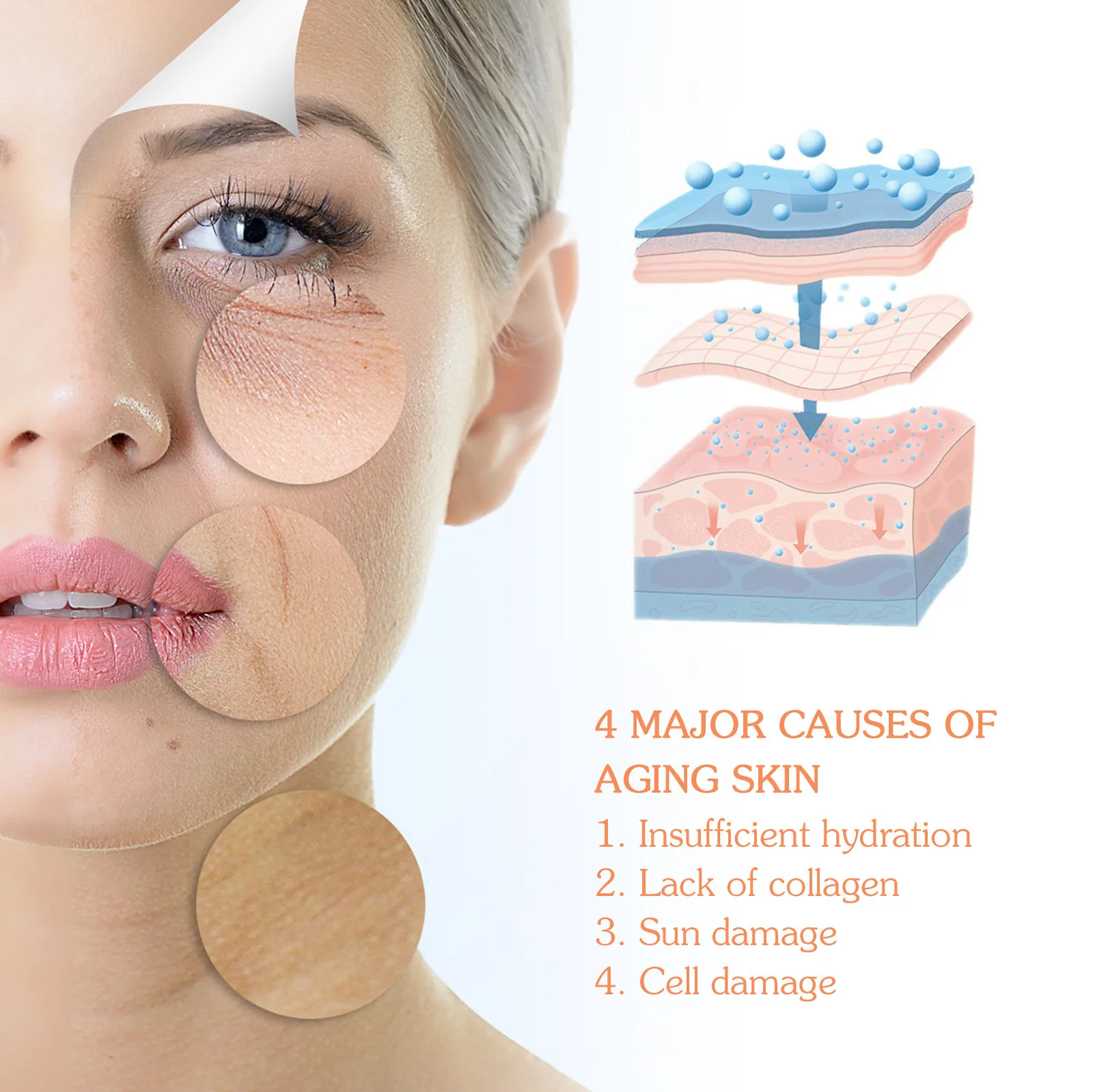 OUHOE Moisturizing Repair Capsule Essence to Fade Fine Lines, Tighten Neck Lines, Whiten Skin, Moisturize