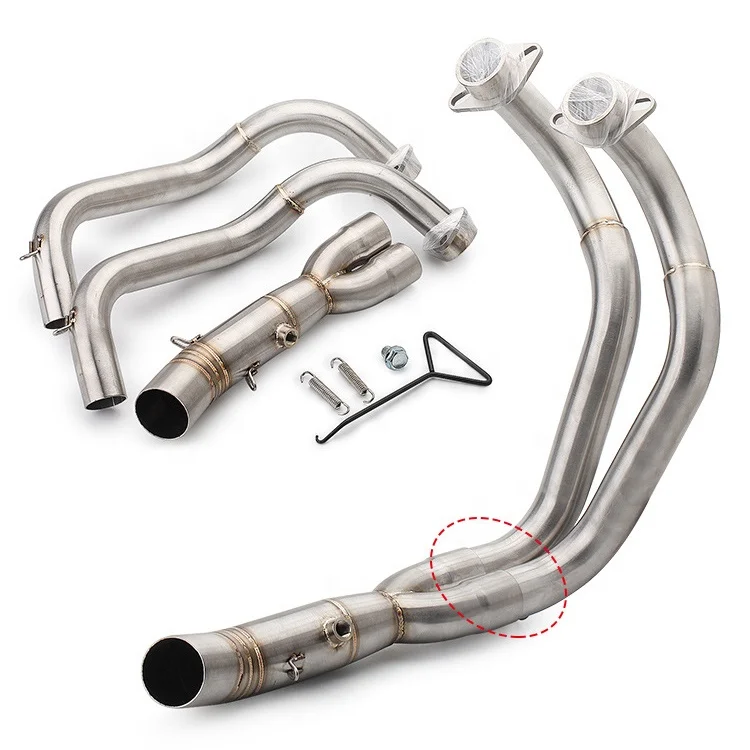 Выхлопная труба REALZION для мотоцикла, полностью выхлопная труба из нержавеющей стали, диаметр 51 мм, звеньевые трубы для YAMAHA MT07 FZ07