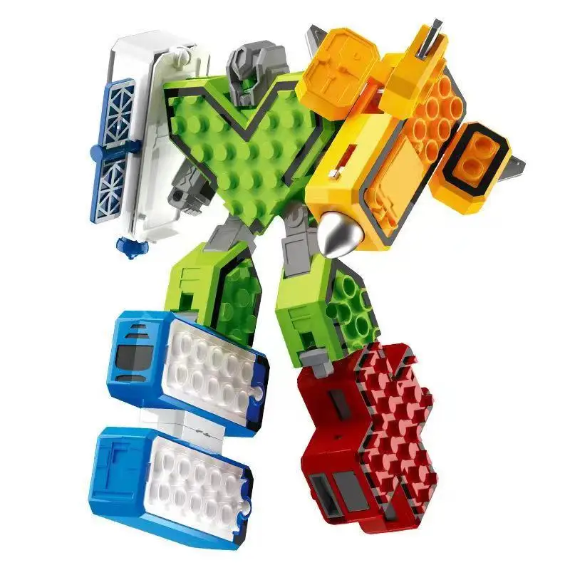 Assemble Robots Transformation Building Blocks Action Figure Car Model Deform Number Letters Alphabet Math Educational Toys