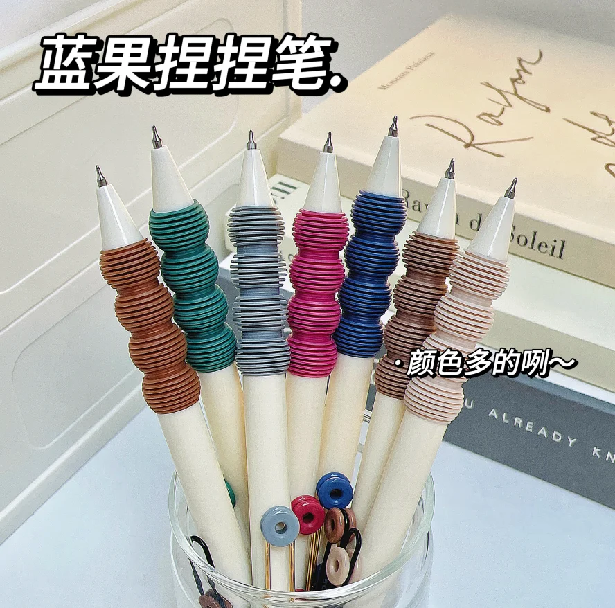 Оптовая продажа Экологически чистая 0 5 мм синяя ручка с гелевыми чернилами 3D мягкая черного цвета металлическим зажимом для рекламных акций