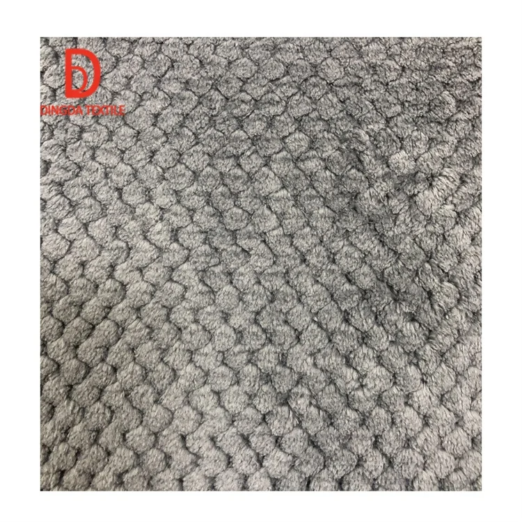 2024 Innovative DTY polyester fabric single side pineapple lattice super soft plush sofa fabric