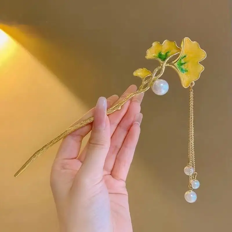 Vintage Chinese Style Sword Hair Stick Women Flower Fan Design Hairpins Chopstick Hair Clip Pin Headwear Hair Accessories