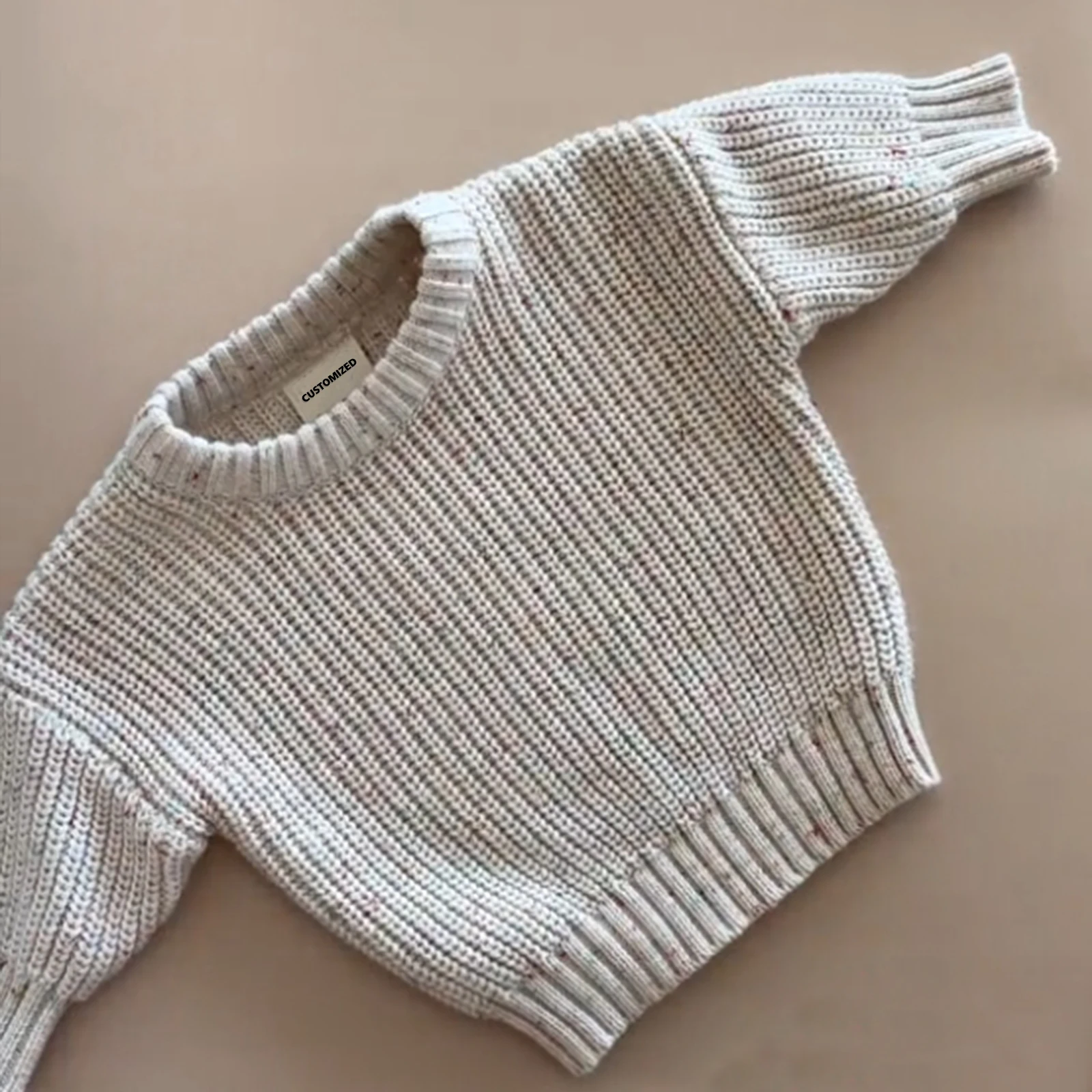 Custom 100% Cotton Knitted Sweater Set for Newborn Girls Casual Warm Multi-Piece Pullover for Winter
