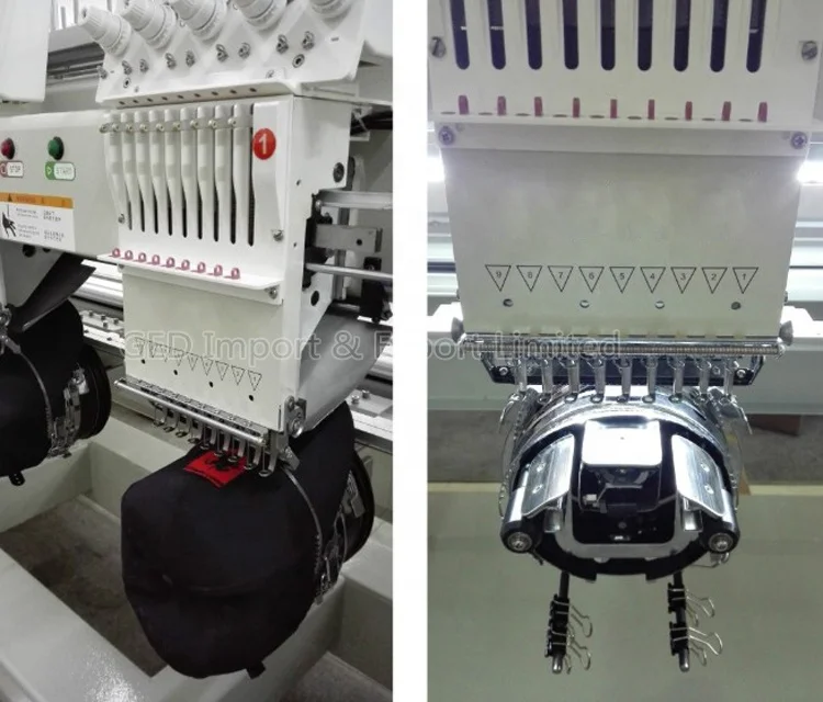 2019 New Design 6 Head High Performance Cap Embroidery Machine 12 Needles Flat Sewing Machine