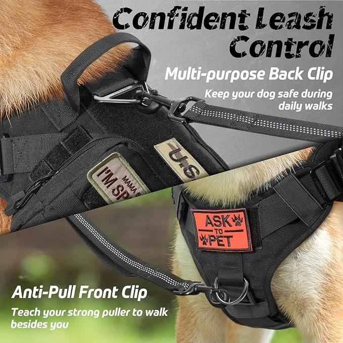 Dog Harness for Large Dogs with Handle Dog Vest  Adjustable Training Hunting Walking
