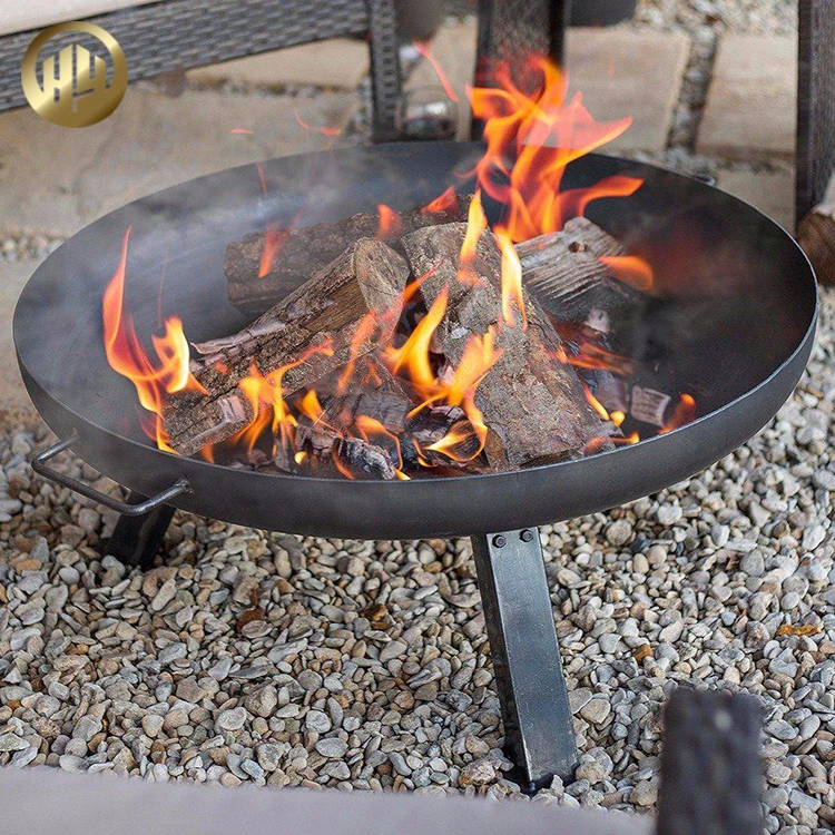 Outdoor Barbecue Assembly 60cm Diameter Metal Round Firewood Fire Pit/ corten garden