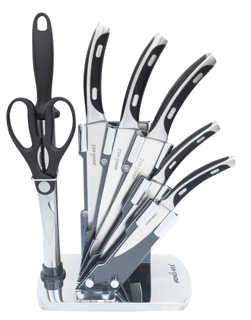 
Honghee 8 Pieces Stainless Steel Kitchen Knife Block Set In Stock 