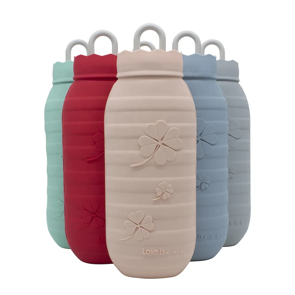 
Eco-friendly portable food grade silicone warm water bag for winter 