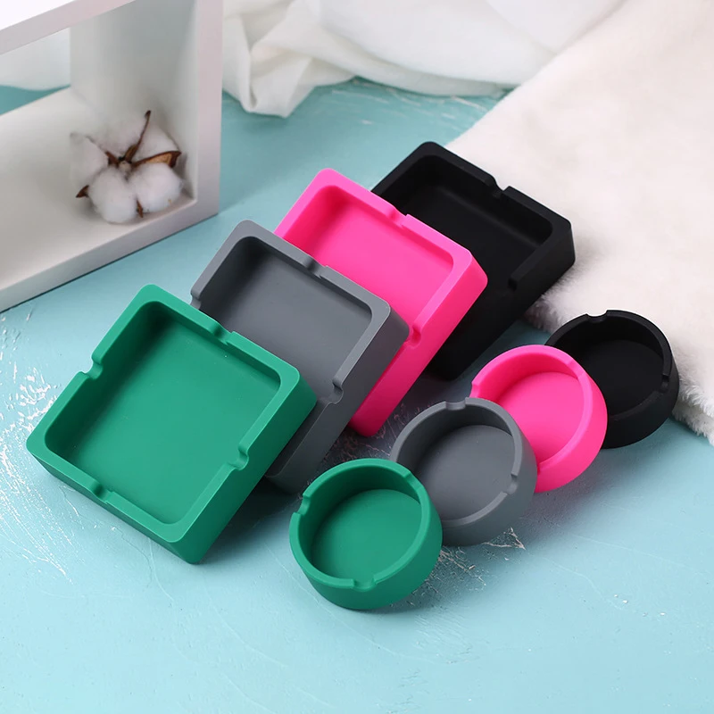 Портативная термостойкая силиконовая пепельница для сигар с логотипом на заказ, безопасная, небьющаяся, гибкая, не горючая, пепельница для сигарет из силикона