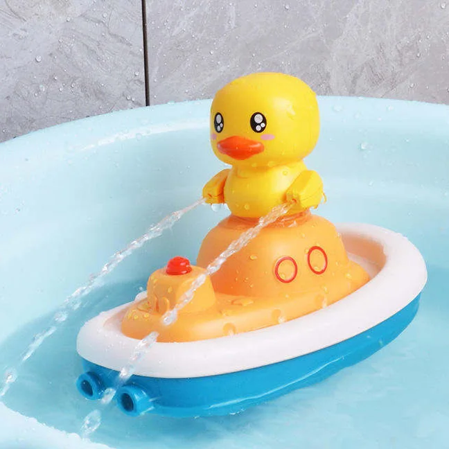 Hot selling Little Yellow Duck Electric Shower Toy Baby Shower Toy Summer Electric Duck Baby Shower Toy