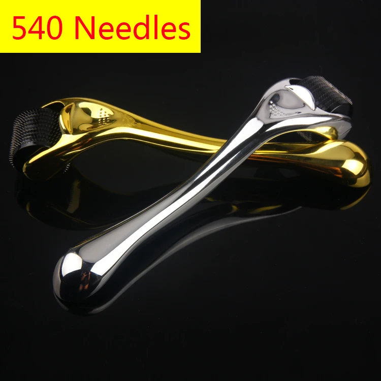 CE and RoHS authentication MTS Gold silver  Handle 540 Derma Roller Skin Massage Micro Needle Roller Facial Therapy Microneedle