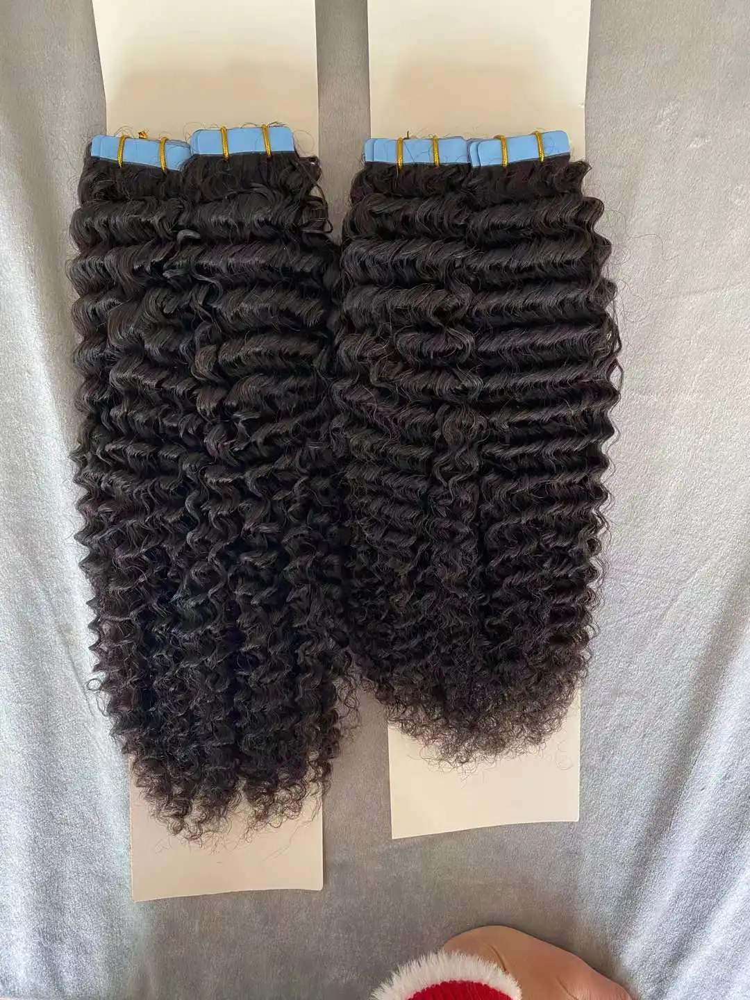 Double Drawn Thick End Tape In Extensions Long Hair Extension Human Hair Raw Brazilian Regular Tape Extensions Curly Hair