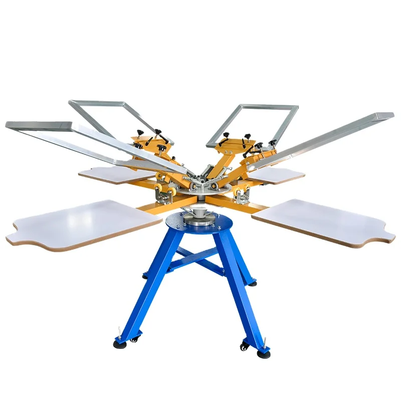 Yinghe 4 Color 4 Station Manual Screen Printing Machine for Textile T-shirt Manual Screen Printer Machine with 4 pieces Frames