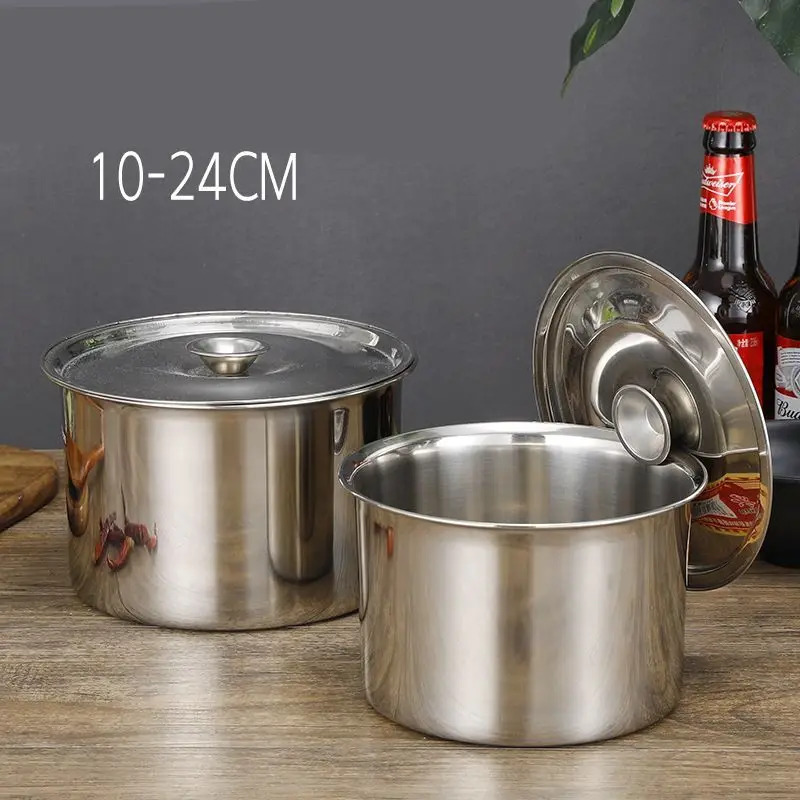 Small Jar Cylinder Spice Soup Container Stainless Steel Round Food Container Flavor Cup