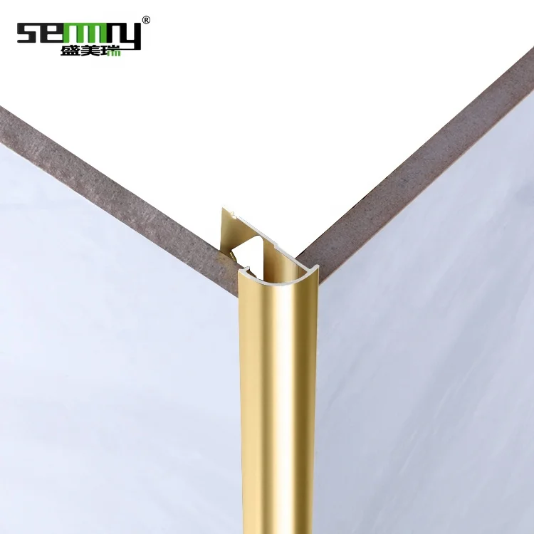 Drop shipping Aluminum Gold Tile Trim factory whosale price aluminium decorative strips corner ceramic tile trim
