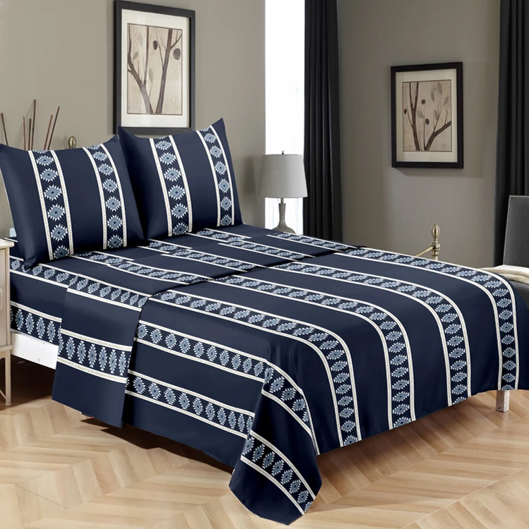 China Factory Wholesale 100% Polyester Black Twin Full Queen King Size  Microfiber bed sheet set Hotel Sheet Set