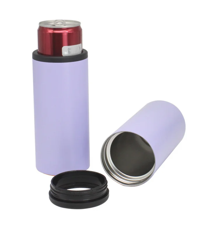 New model custom 12OZ can holder insulated stainless steel double wall vacuum bottle cooler keep cold