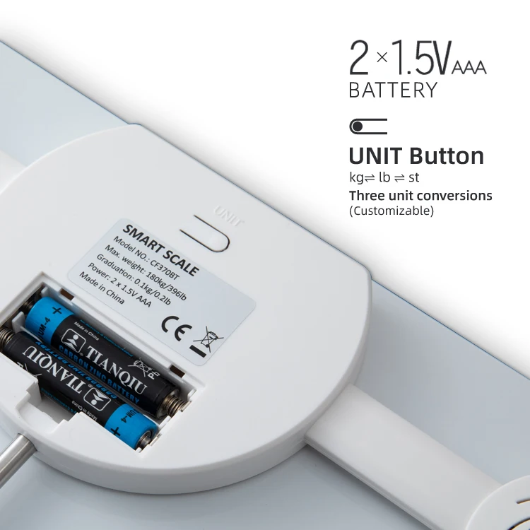 180kg Hidden LED Display Ultrasonic Body Fat Mass Weight Scale Digital Smart BMI Scale