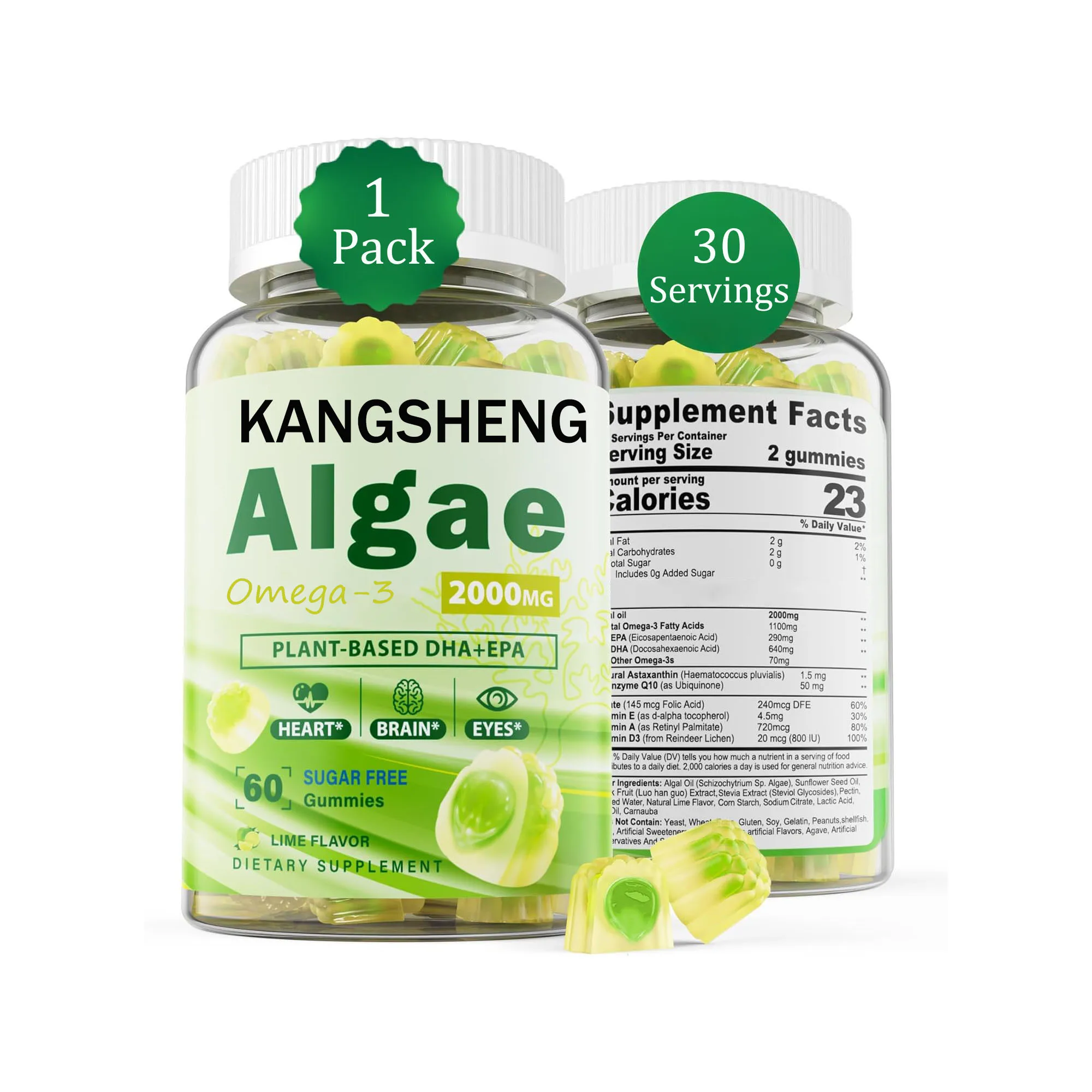 OEM Algae Oil DHA Omega-3 6 9 Gummies Fish Oil Supplements for Adults Dosage Form Gummy Candy