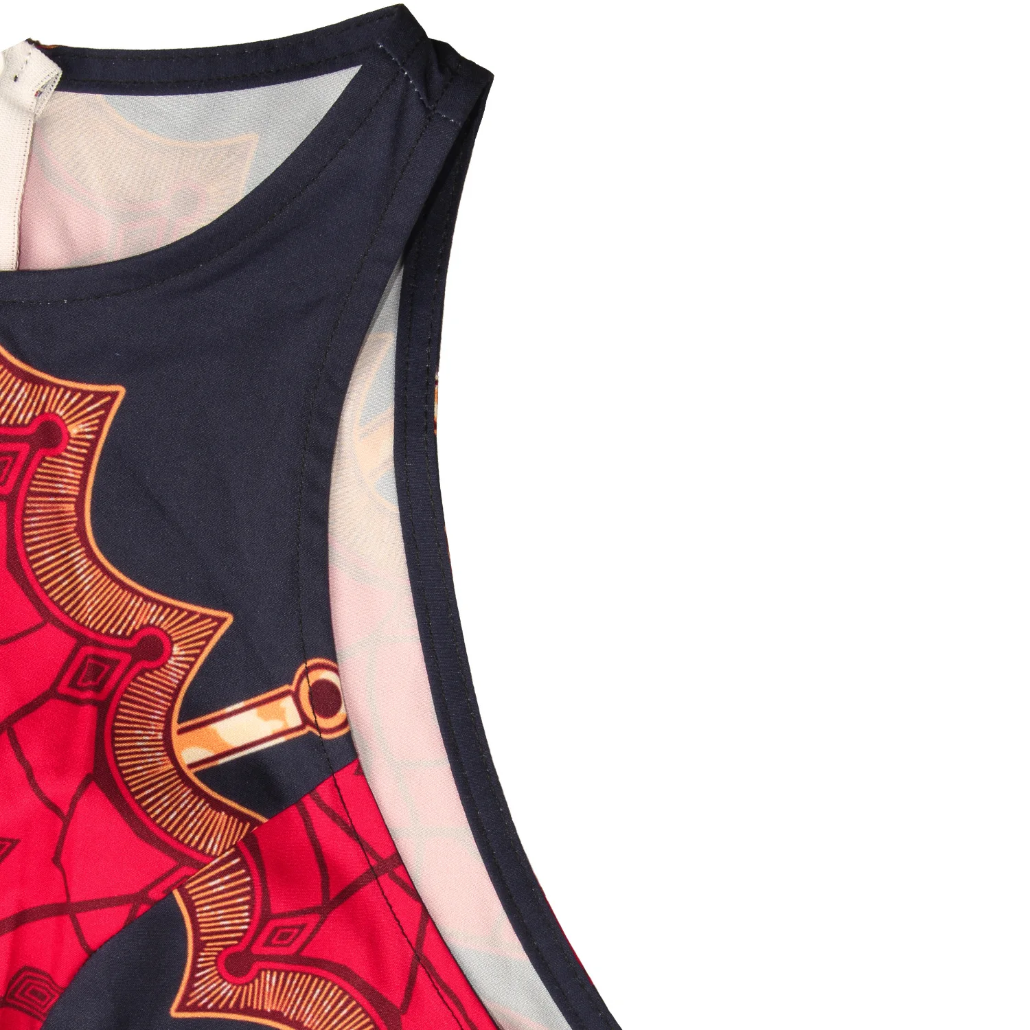 Новый стиль с цифровым принтом для девочек с цветочным рисунком и с круглым вырезом, платье без рукавов платье туфель и сумочки в африканском стиле для ночного клуба; Большие качели юбка летнее платье