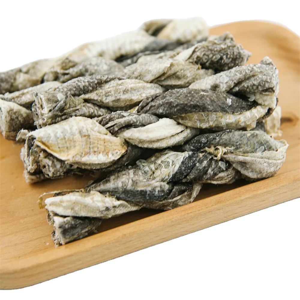 Healthy taste Dry Cod Fish Skin Stick Organic Dog Snack Natural Dog Treat pet food treat pet supplies