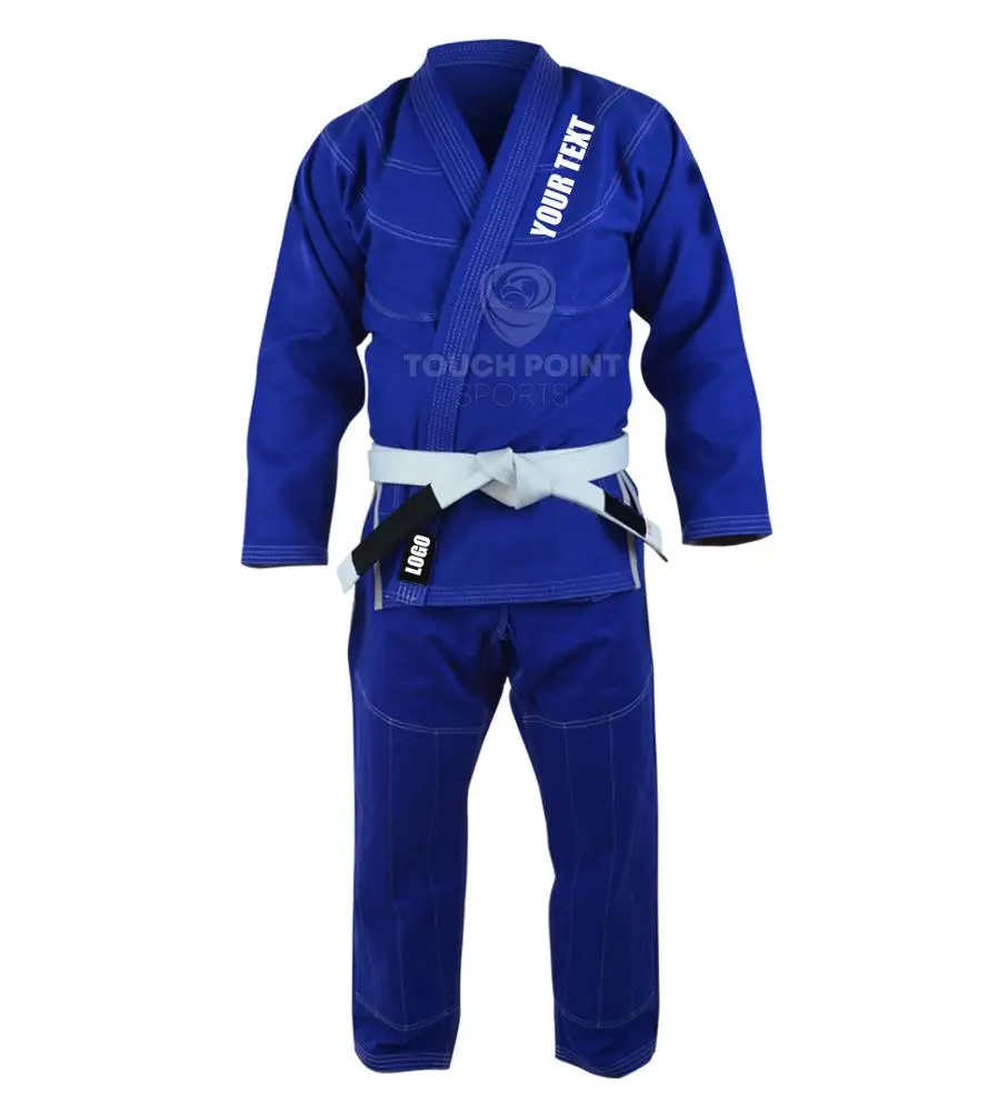 High quality 100% cotton jujitsu gi New Unisex Karate Suits 750g white/blue judo