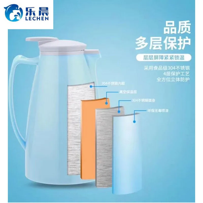  С двойными стенками из нержавеющей стали вакуумные горячей воды твердого английского фарфора изолированный термос кофейник сохраняющая тепло 2.0L
