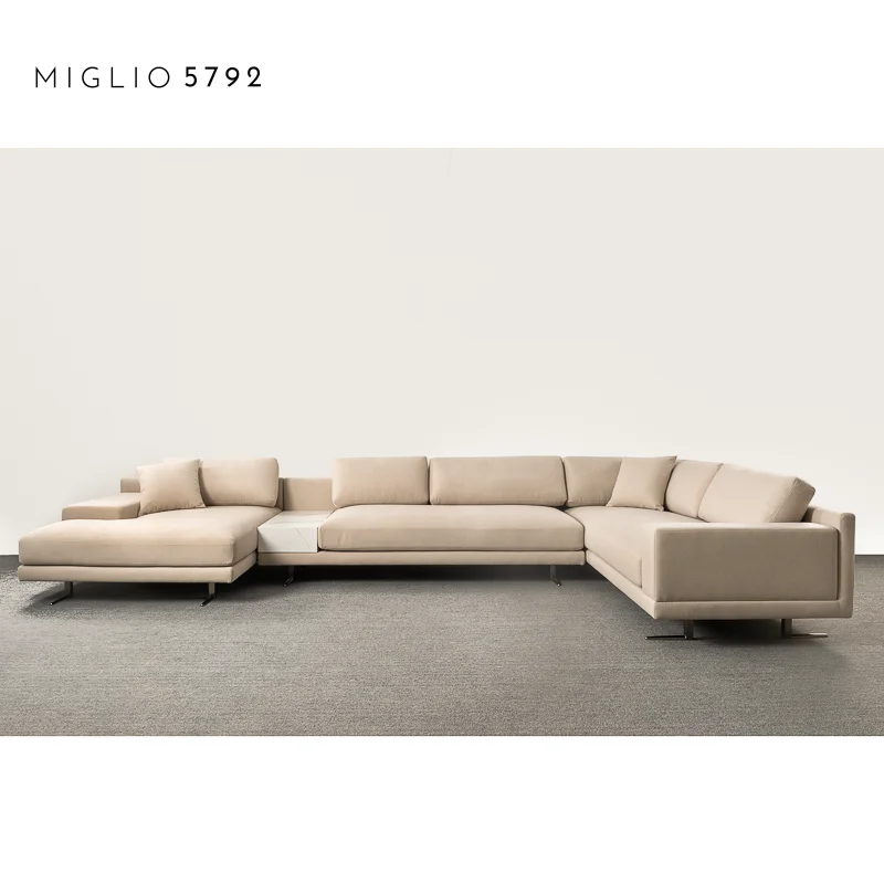 MIGLIO 5792 современный дизайн элегантная мебель для гостиной тканевый Диван Удобный Мягкий L-образный диван комплект 1 шт.