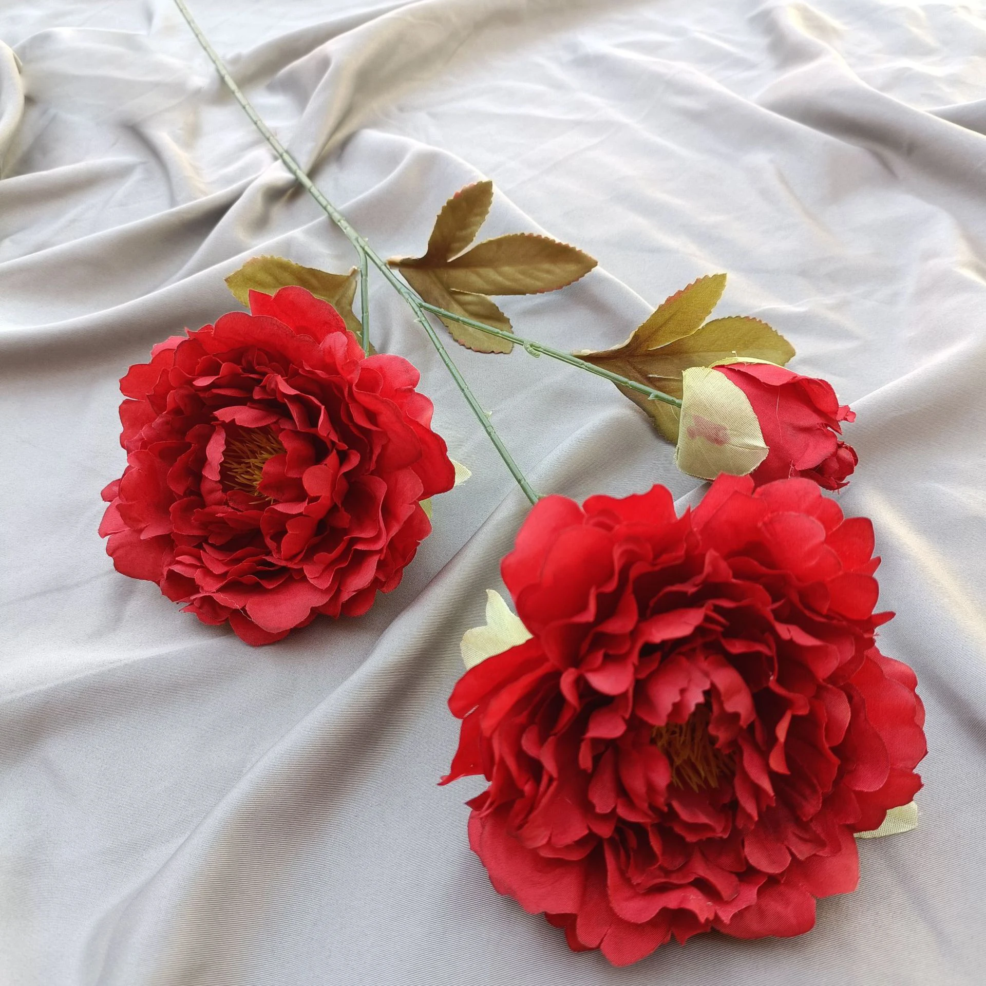 Wedding decoration artificial flower peony real touch rose single foreign peony
