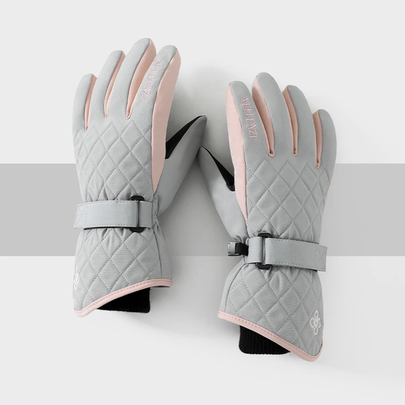 Touch Screen Windproof Cycling Full Finger Thick Warm Winter Waterproof Women Gloves