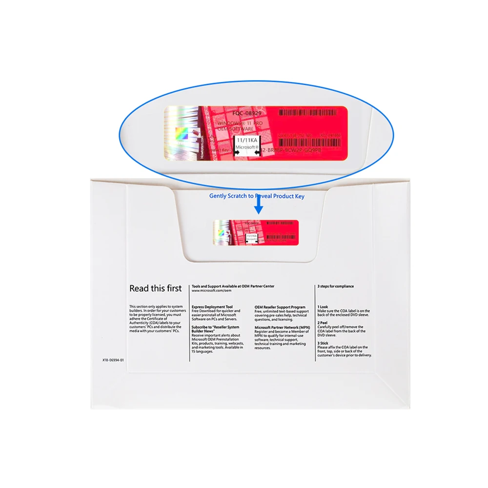 New Launching Computer Software Products ! Microsoft Windows 11 Pro OEM DVD and License Red Sticker For Windows 11 Pro