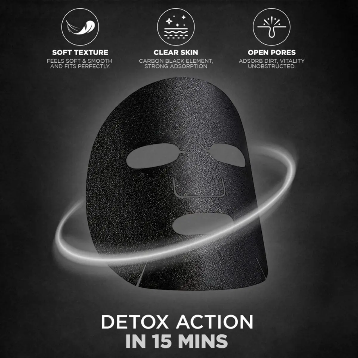 Custom Logo Bamboo Charcoal Vitamin B3 Hydrating Moisturizing Repair Black Face Sheet Mask For Men Facial Care