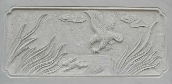 Modern Style Wall Natural Stone Carved Lotus Flower Relief 3D for Decoration Shengye