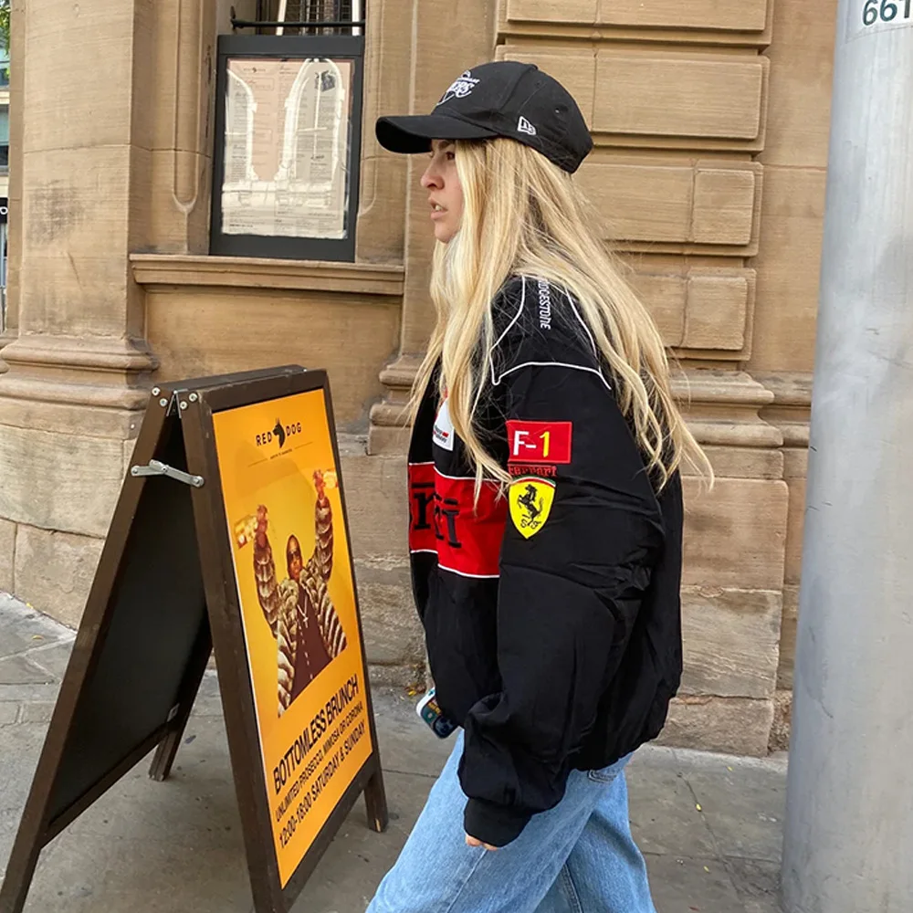 High Quality Soft Casual vintage s Puffer warm Polyester/Nylon Quilted Printed Bomber