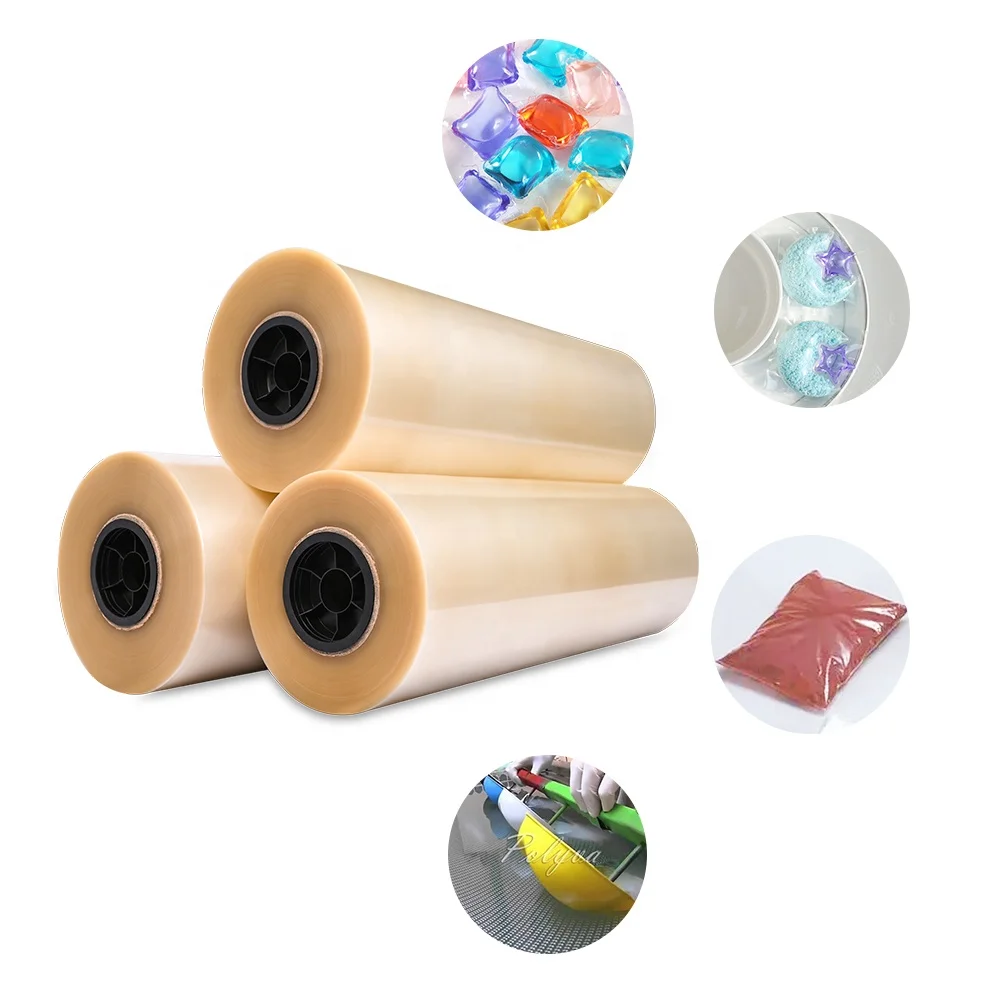Polyva laundry pods making block soap blue bubble other washing water soluble packing stretch film